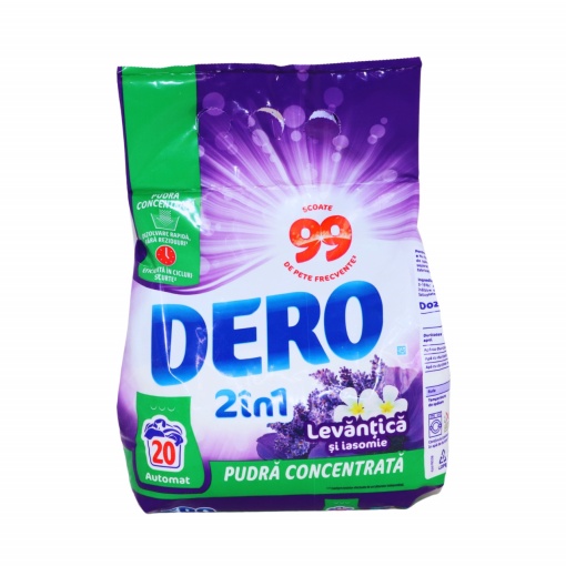 Detergent pudra automat 2in1 Dero levantica si iasomie 1,5 kg