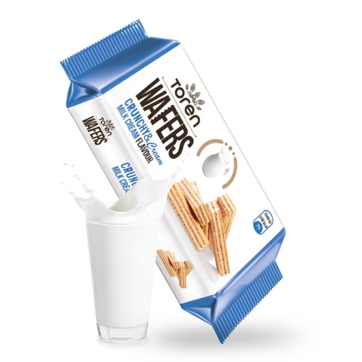 Napolitane Toren cu crema de lapte, 55 g, 24 buc