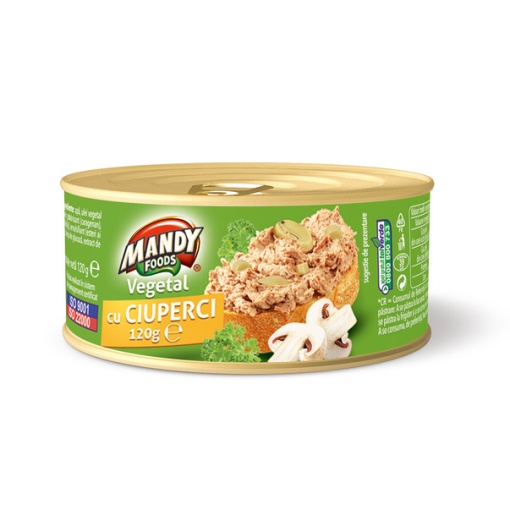 Pate vegetal cu ciuperci Mandy 120 g