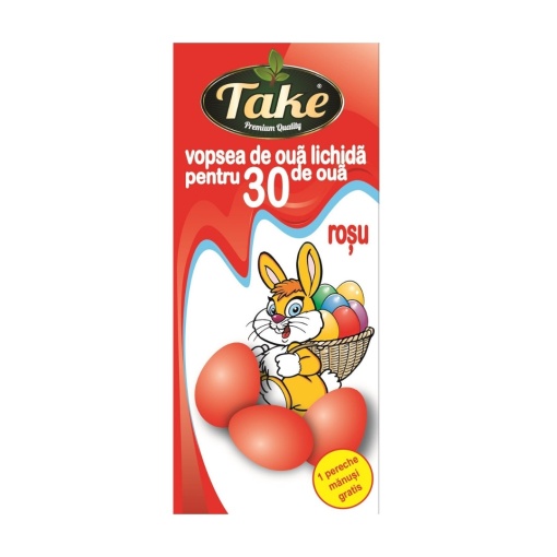 Vopsea de oua lichida rosie Take 5 ml, 70 buc