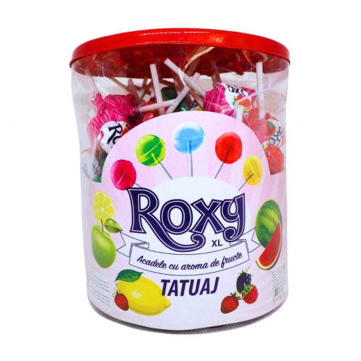 Acadele aroma fructe Roxy Tatuaj 15 g, 100 buc