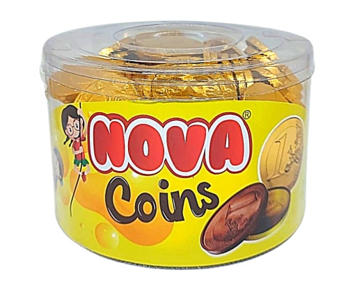 Banuti aurii de ciocolata Nova 4,5 g, 100 buc