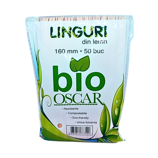 Linguri din lemn bio Oscar 16 cm, 50 buc