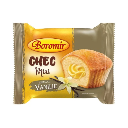 Mini chec cu crema de vanilie Boromir 50 g, 13 buc