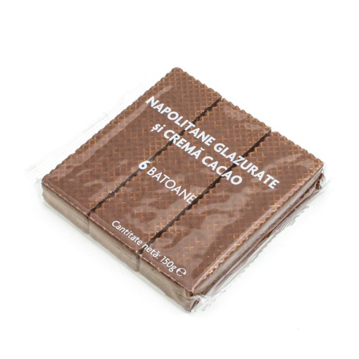 Napolitane glazurate si crema cacao, 150g