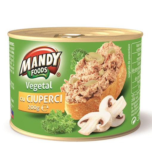 Pate vegetal cu ciuperci Mandy 200 g