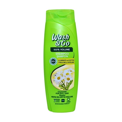 Sampon cu musetel pentru stralucire si catifelare Wash & Go 360 ml