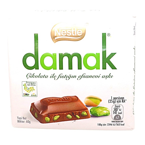 Ciocolata cu lapte si fistic Nestle Damak 60 g