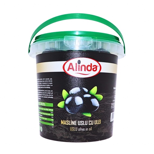 Masline negre Uslu cu ulei Alinda 350 g
