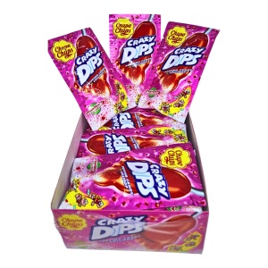 Acadele pocnitoare Chupa Chups Crazy Dips capsuni 14 g, 24 buc - Img 2
