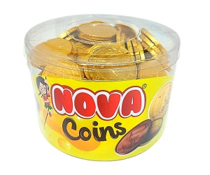 Banuti aurii de ciocolata Nova 4,5 g, 100 buc - Img 2