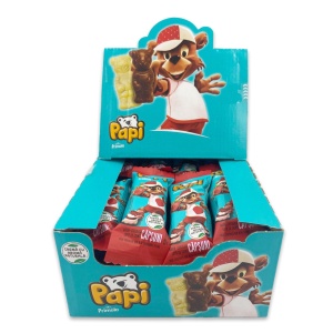 Baton de ciocolata Papi crema capsuni, 27,5 g, 32 buc - Img 2