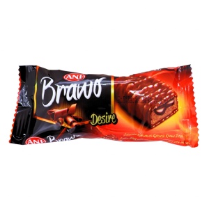 Prajituri glazura ciocolata si crema cacao Brawo Desire 35 g, 24 buc - Img 2