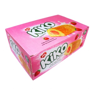 Prajituri umplute cu crema de capsuni Kiko Sponge Cake 38 g, 24 buc - Img 4