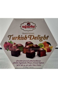 Rahat turcesc - Delicatesa cu Mix de fructe exotice si glazura de ciocolata 200 gr