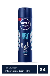 Spray antiperspirant Men Dry Fresh 3 buc x 150ml