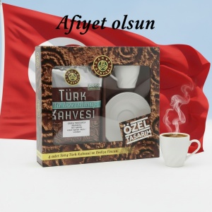 Kahve Dunyasi, Cafea Turceasca Prajita 4 Buc X 100g Cu Ceasca Cafea Cadou