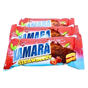 Prajituri capsuni si ciocolata Kamara 20 g, 24 buc - Img 3