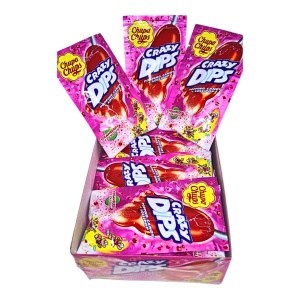 Acadele pocnitoare Chupa Chups Crazy Dips capsuni 14 g, 24 buc