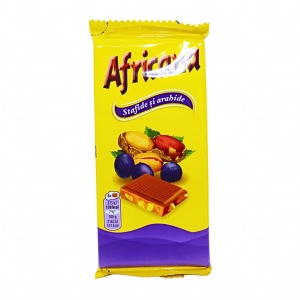 Ciocolata cu arahide si stafide Africana 80 g - Img 2