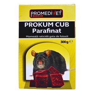Cub parafinat momeala raticida gata de folosit Prokum 300 g - Img 1