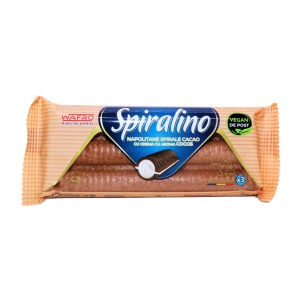 Napolitane vegane de post spirale cacao cocos Spiralino Wafro 42 g, 24 buc - Img 3