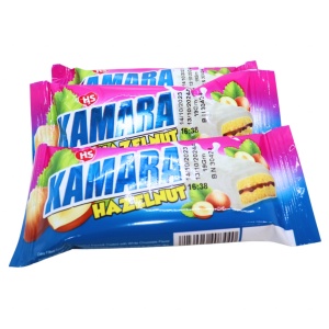 Prajitura ciocolata alba si crema de alune Kamara 19 g, 24 buc - Img 1