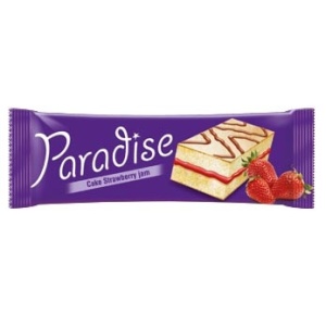 Prajitura cu capsuni neglazurata Paradise 25 g, 24 buc