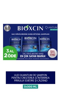 Șampon Quantum Cumpărați 3 Obțineți 2 3x300 ml pentru păr gras - șampon pentru păr subțire