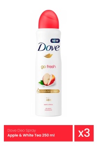 Deodorant DOVE 250ML Femei, măr și ceai alb, x 3 buc.