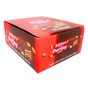 Napolitane glazura de cacao si alune Latino Darling 43 g, 24 buc - Img 3