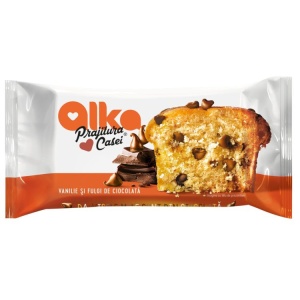 Prajitura casei cu vanilie si fulgi de ciocolata Alka 300 g