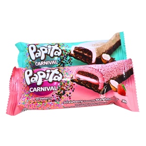 Prajituri capsuni, cocos si marshmallow Papita Carnival 36 g, 12 buc - Img 2