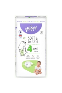 Scutece Happy Soft&Delicate Maxi Plus, Marimea 4, 56 buc