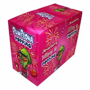 Acadele pocnitoare Popping Lollipop PumpLona 12 g, 24 buc - Img 2