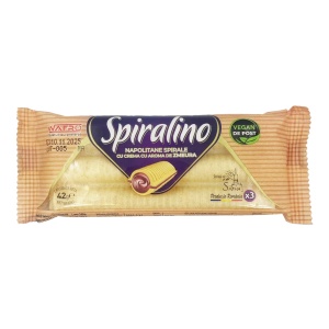 Napolitane spirale cu crema de zmeura Spiralino, 42 g, 24 buc