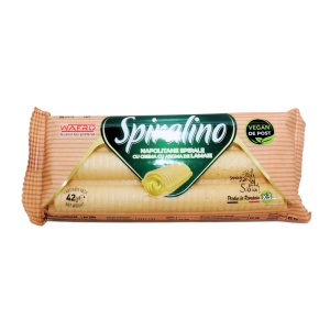 Napolitane vegane de post spirale cu aroma lamaie Spiralino Wafro 42 g, 24 buc - Img 2