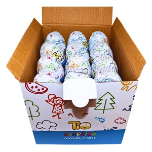 Ou de ciocolata cu lapte si surprize Tio 25 g, 24 buc - Img 4
