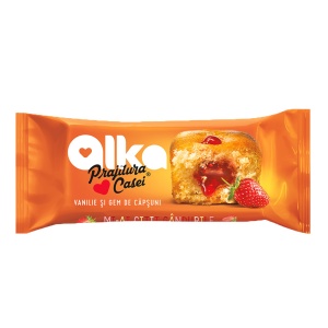 Prajitura Casei cu vanilie si capsuni Alka 35 g, 16 buc - Img 2
