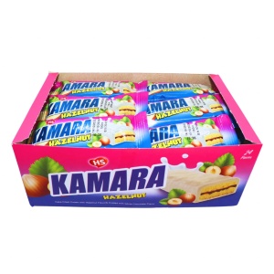 Prajitura ciocolata alba si crema de alune Kamara 19 g, 24 buc - Img 3