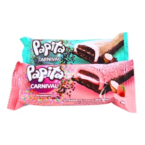 Prajituri capsuni, cocos si marshmallow Papita Carnival 36 g, 12 buc - Img 3