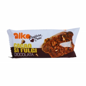 Prajitura Casei cu fulgi de ciocolata si cacao Alka 60 g, 12 buc - Img 2