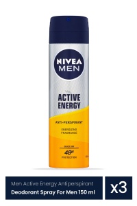 Spray deodorant antiperspirant Men Active Energy pentru bărbați 3 bucăți x 150 ml