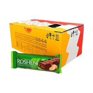 Baton de ciocolata cu alune Roshen 29 g, 30 buc - Img 1