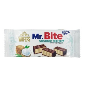 Napolitane glazurate cu crema de cocos Mr Bite, 38 g, 24 buc
