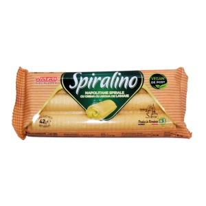 Napolitane vegane de post spirale cu aroma lamaie Spiralino Wafro 42 g, 24 buc - Img 4