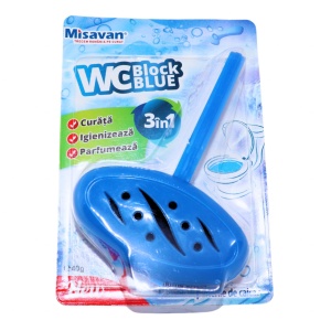Odorizant toaleta 3in1 Misavan Block Blue 40 g - Img 3