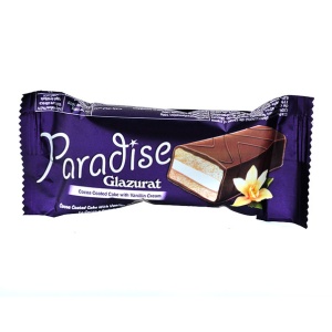 Prajitura glazurata cu vanilie Paradise 25 g,24 buc