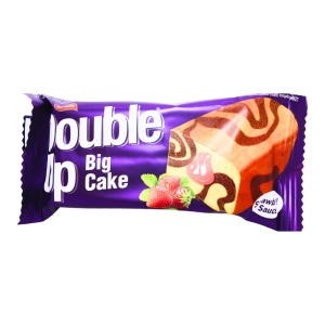 Prajitura mozaic cu crema capsuni Double Up 55 g, 24 buc - Img 2