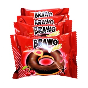 Prajituri cu cirese si ciocolata Brawo Donut 40 g, 24 buc - Img 1